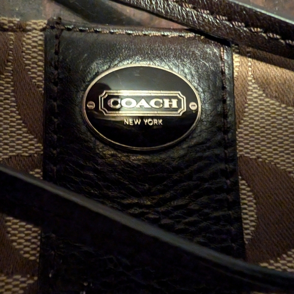 Coach Signature Wristlet, Brown Canvas/Leather - Picture 2 of 4